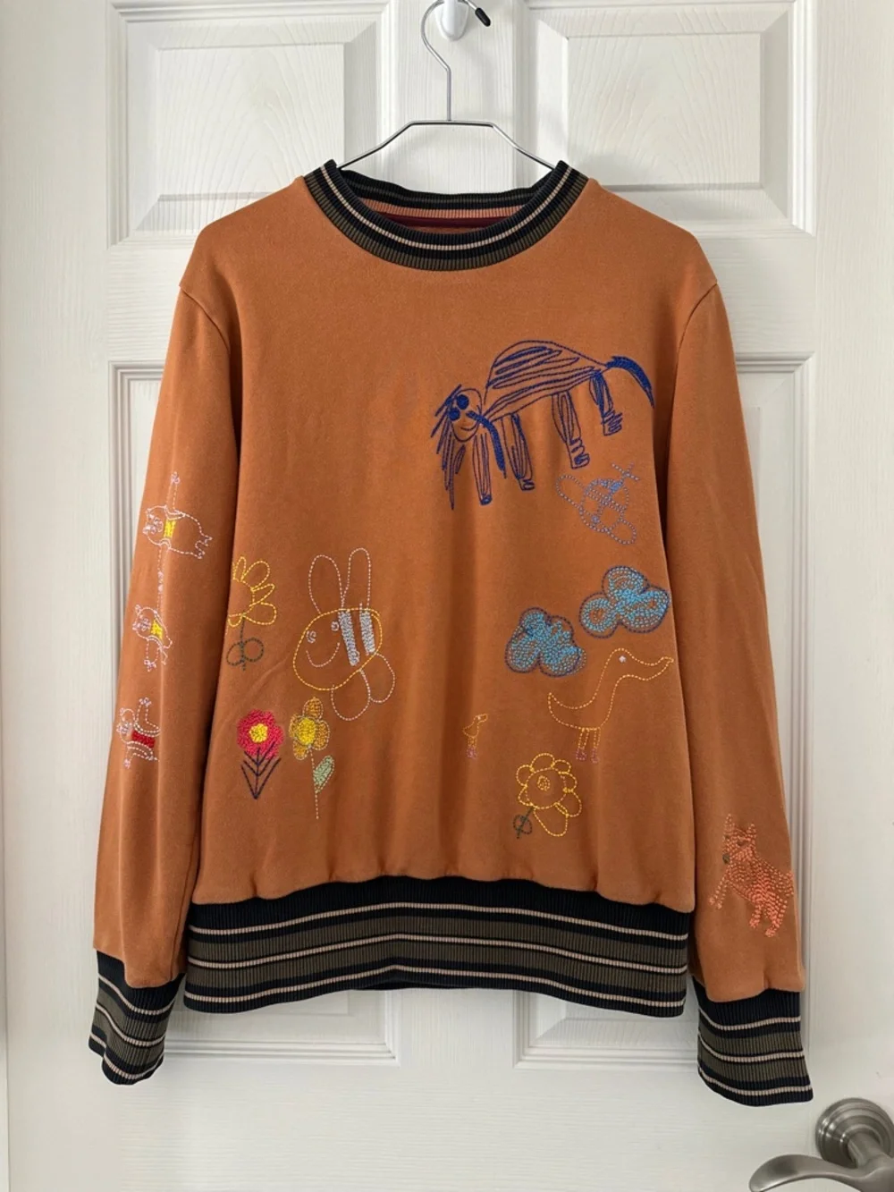 Vivienne Westwood Man Embroidered Crewneck Sweatshirt Orange SS16 Men's Medium